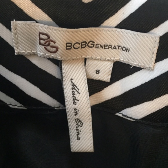 BCBG strapless dress, black and white.