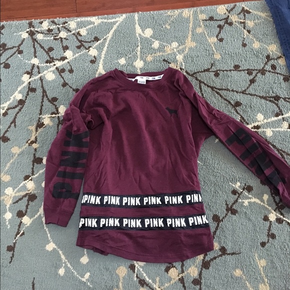 Victoria's secret pink maroon shirt