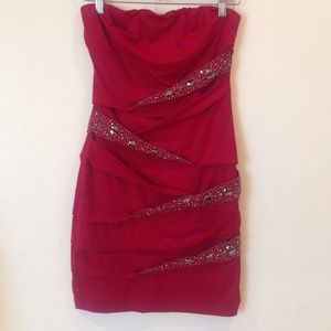 Strapless Layered Jewel Dress