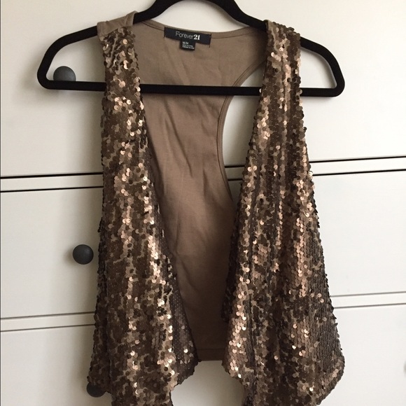 Gold sequin vest