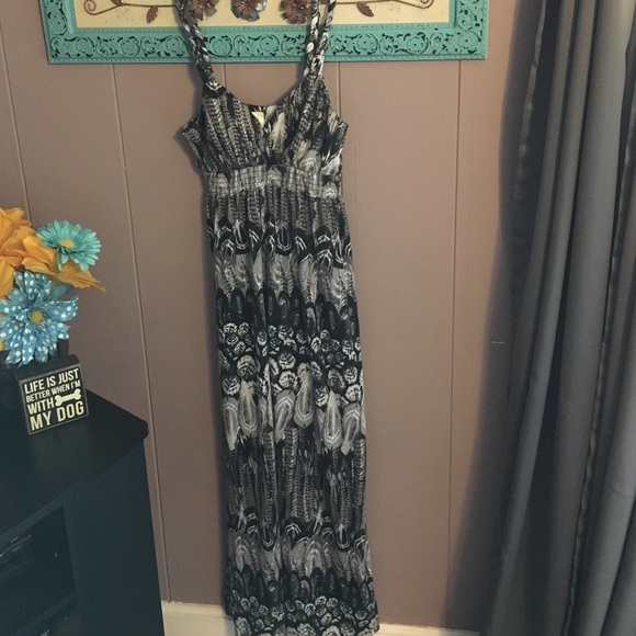 Small cotton maxi dress with braided straps