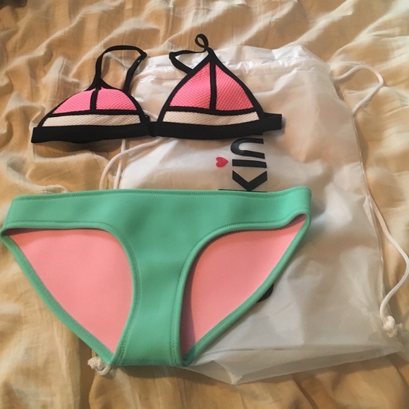 Brakini Bambi bubble mint neoprene bikini SOLD - Picture 1 of 4