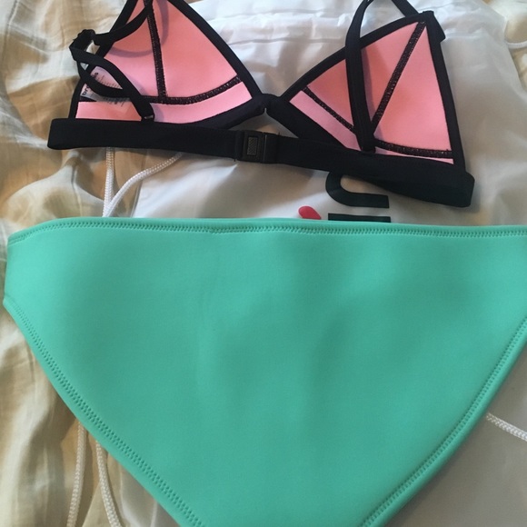 Brakini Bambi bubble mint neoprene bikini SOLD - Picture 4 of 4
