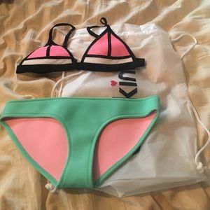 Brakini Bambi bubble mint neoprene bikini SOLD