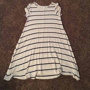 Black and white striped t-shirt dress