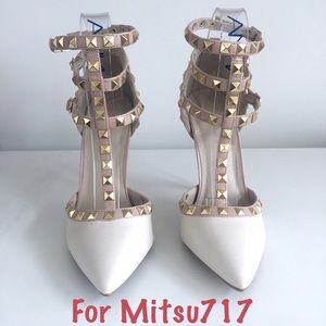 Stone Beige Stud Heels