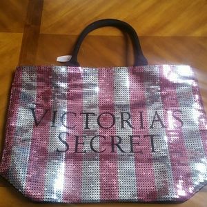 NWT sequined Victoria's Secret tote