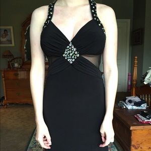 Black and Turquoise formal dress