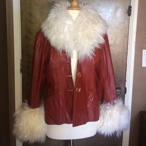 The Ragged Priest LF Red Fuzzy Leather Cuff Jacket
