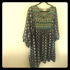 Umgee 3/4 sleeve peasant dress
