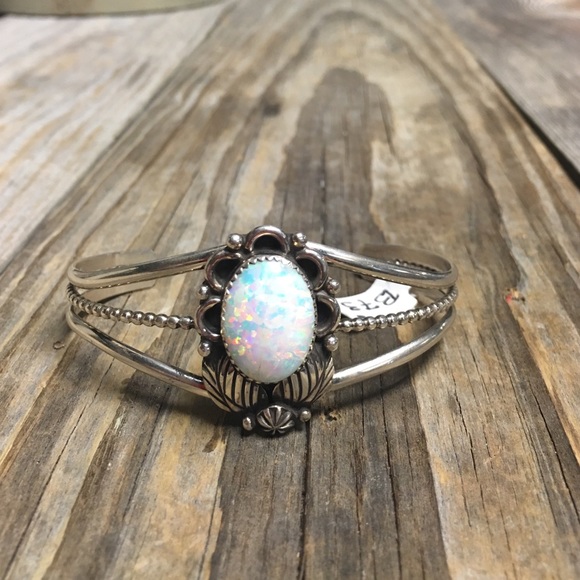 Opal Sterling Silver Bracelet (B73)