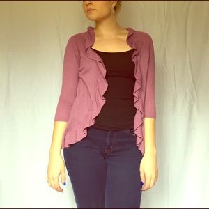 Purple ruffle cardigan