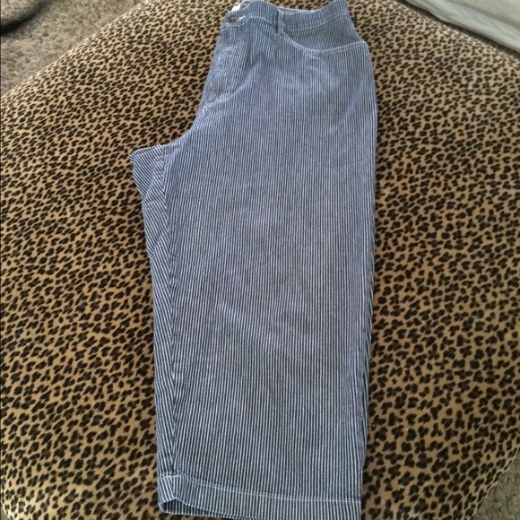Striped Denim Capri