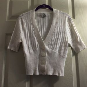 White Cropped Cardigan