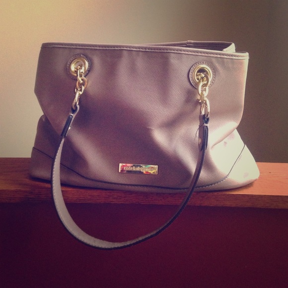 Dark beige faux leather purse