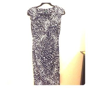 Ralph Lauren Size 6 Blue & White Spotted Dress