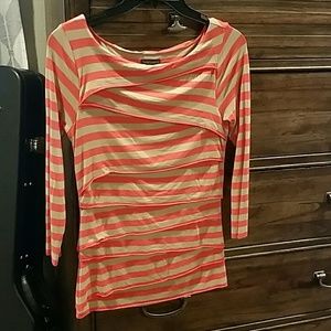 Orange/tan 3/4 sleeve top