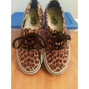 Cheetah vans with laces. Worn once!