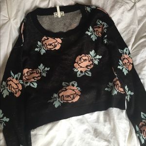 Floral Crop Top Sweater