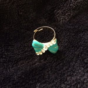 Teal Bow Ring