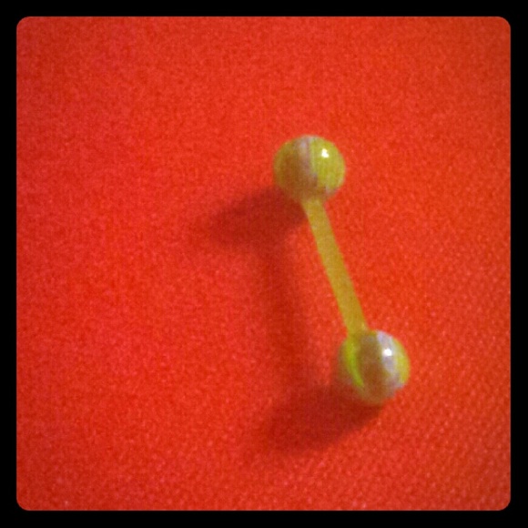 Brand New - Green Marble Look Tongue Ring