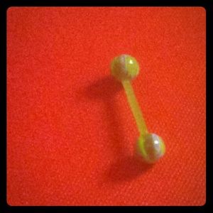 Brand New - Green Marble Look Tongue Ring