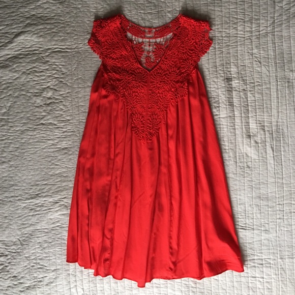 Red lace dress