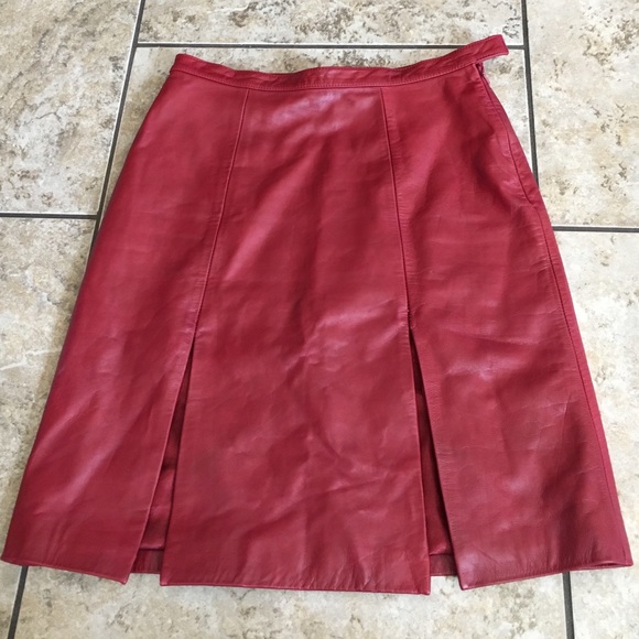 Jane Doe fabulous red leather skirt