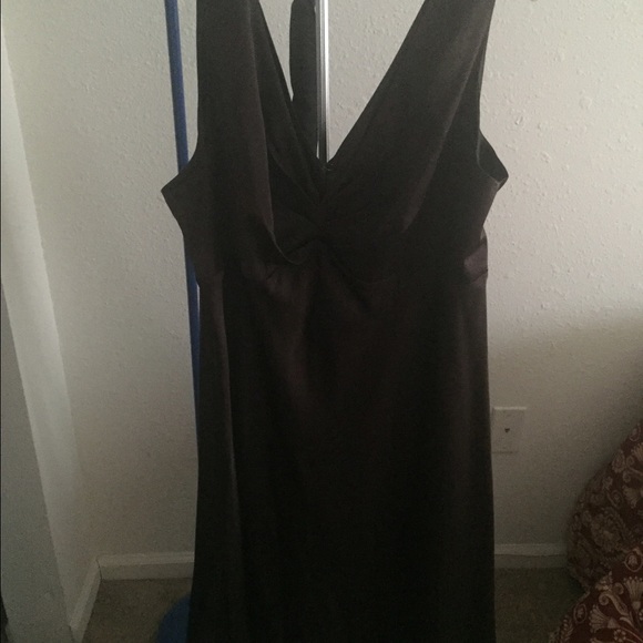 CK chocolate brown satin dress, size 22