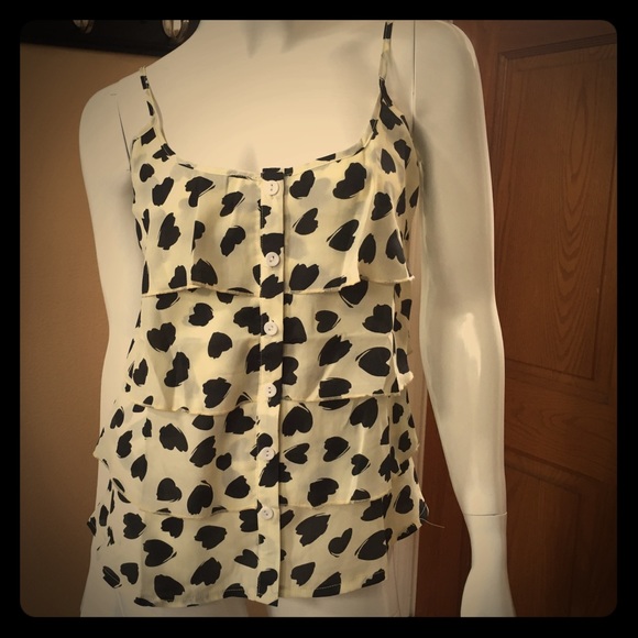 NWT Sleeveless Adjustable Strap Hearts Top