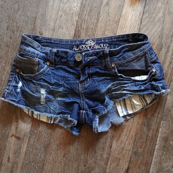 Denim short shorts