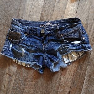 Denim short shorts