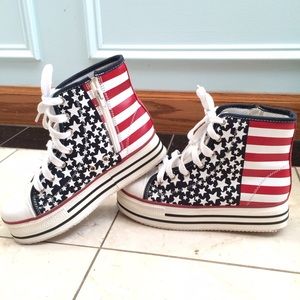 American flag inspired high tops