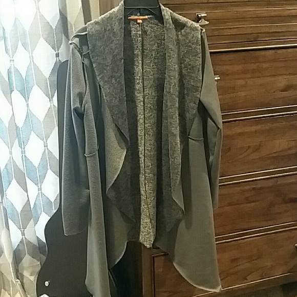 Mid-calf length open cardigan