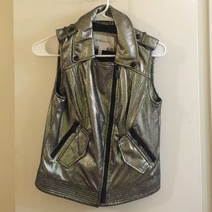 BCBGeneration silver/gold metallic xsmall vest.