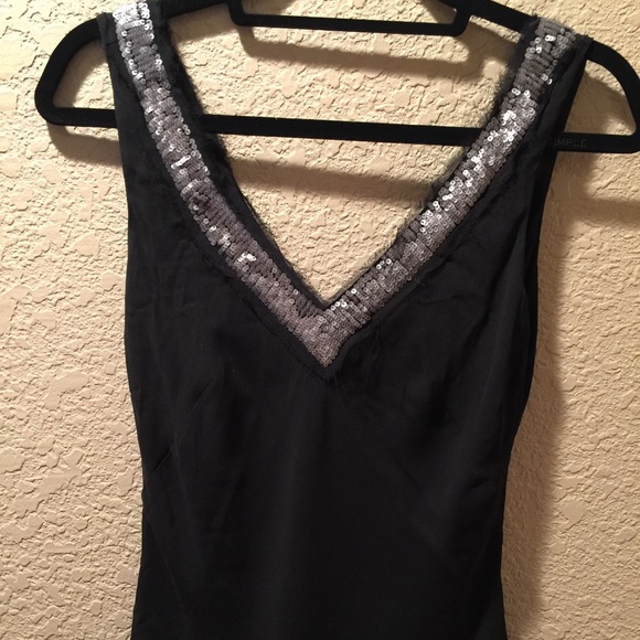 Black with silver sequin JCrew top