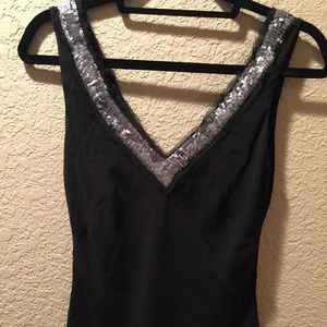 Black with silver sequin JCrew top
