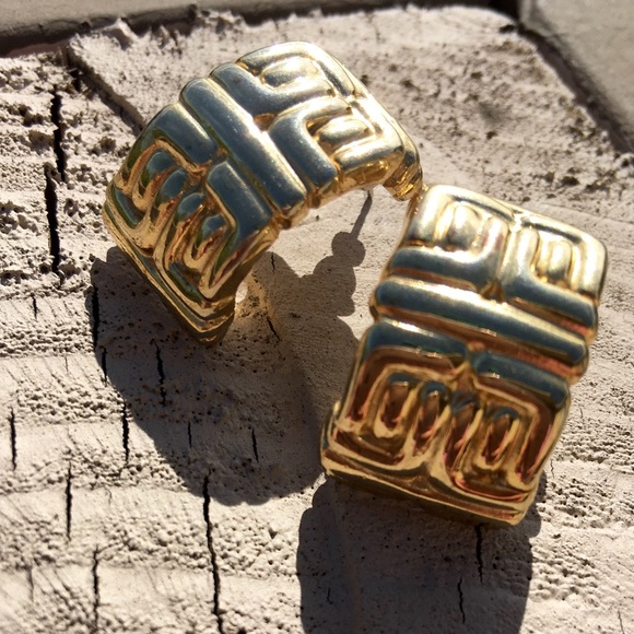 1960's  GIVENCHY 18k Gold Plated Earrings Signed!