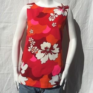 Vintage Penny's 60's Barkcloth Hawaiian tunic top