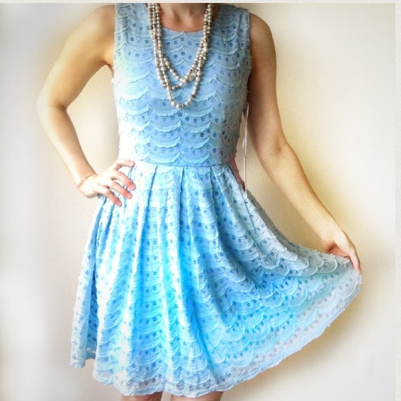 Closet Clear: NWT 🔖 HP Blue Scallop Dress - Picture 4 of 4