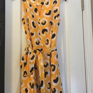 Jones New York Yellow Leopard Dress