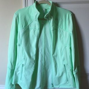 Neon seafoam green workout jacket