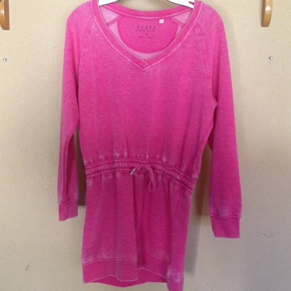 Hot pink long sweatshirt