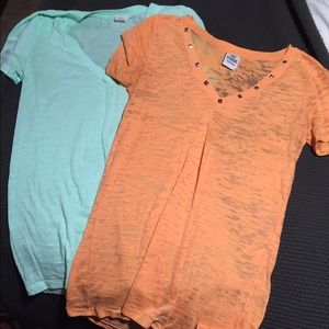 2 Victoria's Secret  pink V-neck shirts