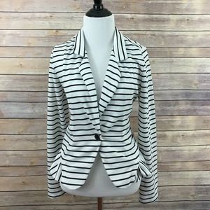 Black and White Striped Blazer