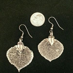 Silver aspen leaf earrings, made in Colorado!