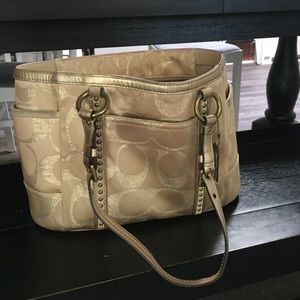 Authentic gold Coach Bag