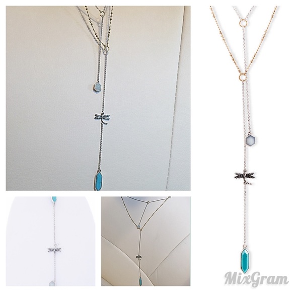 Lucky Brand Layers Necklace Dragonfly Mixed Metals