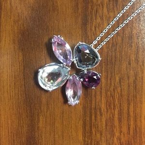 Swarovski Flower Pendant in Silver