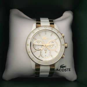 🎉🎉Beautiful Lacoste gold white watch🎊🎊🎁🎁🎁🎁